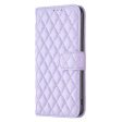 Rhombus pattern matte Motorola Edge 50 Fusion flip case - Purple Cheap