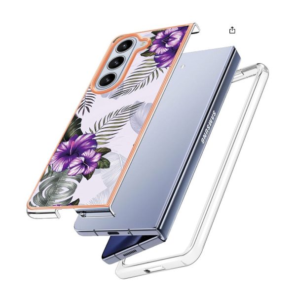 Deco Samsung Galaxy Z Fold5 phone cover - Purple Flower Fashion