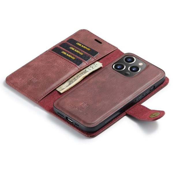 DG.MING iPhone 16 Pro 2-in-1 wallet case - Red Online Hot Sale