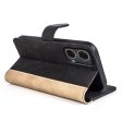 Two-color Motorola Moto G85 leather flip case - Black Online Sale