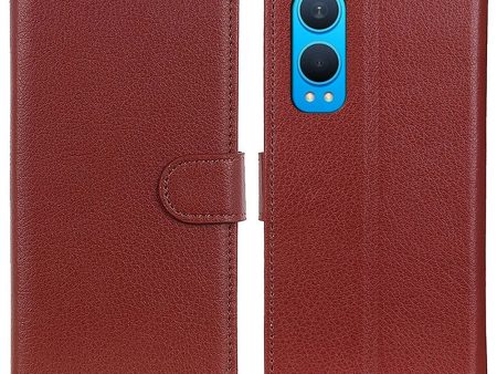 Classic OnePlus Nord CE4 Lite   Oppo K12x flip case - Brown For Sale