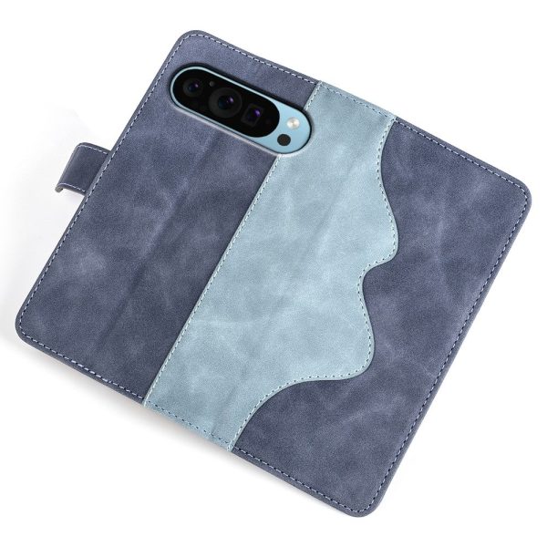 Two-color Google Pixel 9 leather flip case - Blue For Discount