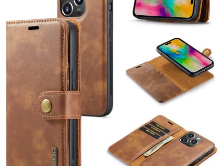 DG.MING iPhone 16 Pro Max 2-in-1 wallet case - Brown on Sale