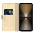 Smooth and thin premium Sony Xperia 1 VI leather case - Gold For Sale