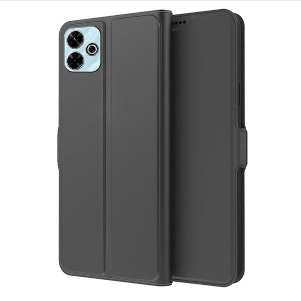 Smooth and thin premium Xiaomi Redmi 13   Xiaomi Redmi Note 13R   Xiaomi Poco M6 leather case - Black Sale