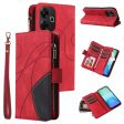 Textured Xiaomi Redmi 13   Xiaomi Redmi Note 13R leather case with strap - Red For Discount