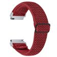 For Verizon Gizmo Watch 1 Wavy Pattern Elastic Wrist Band Woven Nylon Watch Strap - Red Online Sale