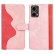 Two-color Motorola Moto G85 leather flip case - Pink Discount