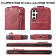 Vertical Samsung Galaxy A25 flip phone case with zipper - Wine Red Supply