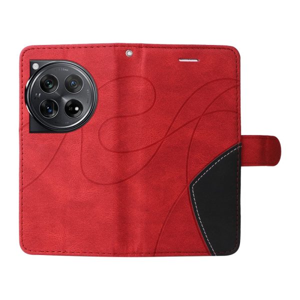 Textured OnePlus 12R leather case with strap - Red For Discount