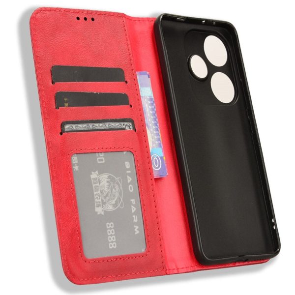 Bofink Vintage Xiaomi Redmi Turbo 3 leather case - Red Discount