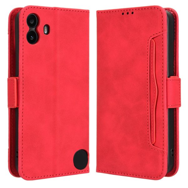 Modern-styled leather wallet case for Nothing CMF Phone 1 - Red Supply