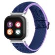 For Verizon Gizmo Watch 1 Wavy Pattern Elastic Wrist Band Woven Nylon Watch Strap - Purple+Blue Online