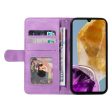 Textured Samsung Galaxy M15 leather case with strap - Light Purple Sale