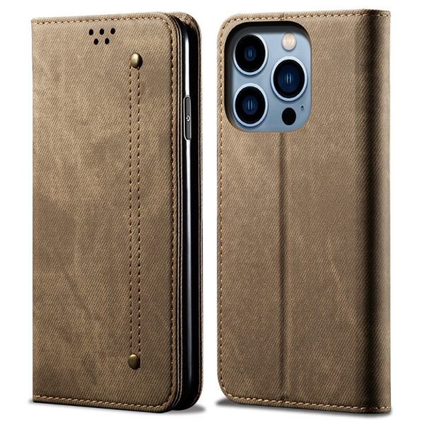 Jeans iPhone 16 Pro Max flip case - Khaki on Sale