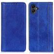 Samsung Galaxy A06 genuine leather case with magnetic closure - Blue For Discount