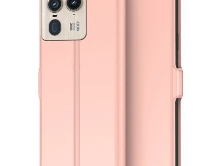 Smooth and thin premium Motorola Edge 50 Ultra   Motorola Moto X50 Ultra leather case - Rose Gold Online Hot Sale