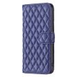 Rhombus pattern matte Sony Xperia 10 VI flip case - Blue Cheap