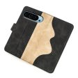 Two-color Google Pixel 9 leather flip case - Black For Sale