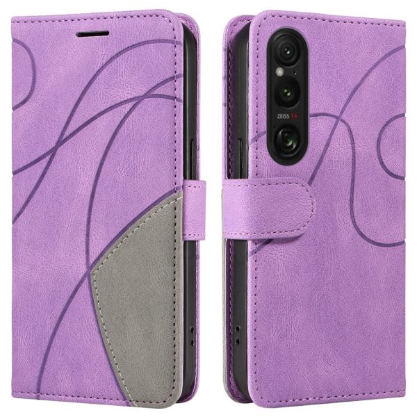 Textured Sony Xperia 1 VI leather case with strap - Light Purple Online now