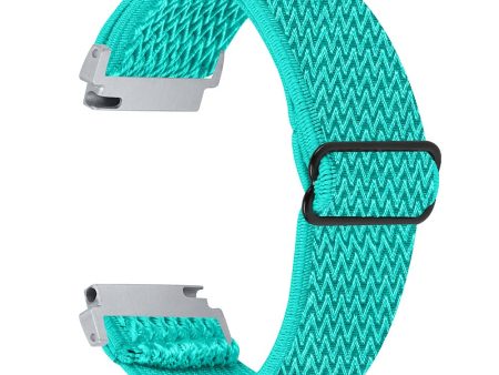 For Verizon Gizmo Watch 1 Wavy Pattern Elastic Wrist Band Woven Nylon Watch Strap - Mint Green Supply