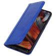 Samsung Galaxy A06 genuine leather case with magnetic closure - Blue For Discount