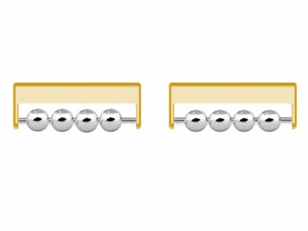 1 Pair Huawei   Samsung Smart Watch Beads Design 22mm DIY-styled Strap Connector Metal Adapter - Gold For Cheap