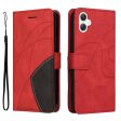 Textured Samsung Galaxy A06 leather case with strap - Red Online now