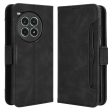 Modern-styled leather wallet case for OnePlus Ace 3 Pro - Black Online Sale