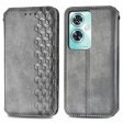 OnePlus Nord N30 SE leather case with a stylish rhombus imprint - Grey Discount