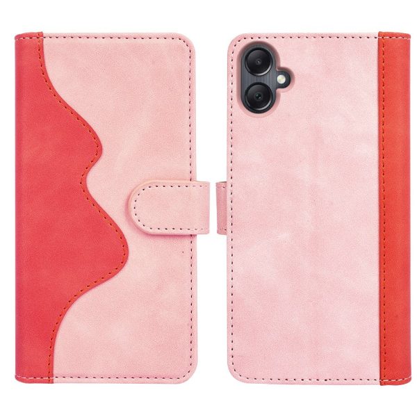 Two-color Samsung Galaxy A06 leather flip case - Pink For Cheap