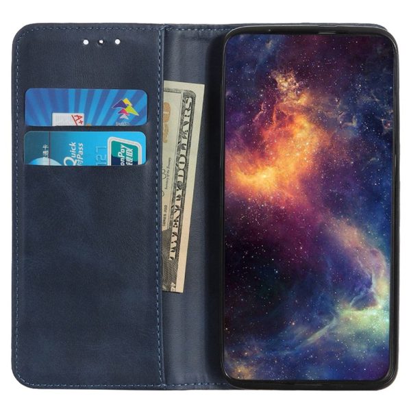 Wallet-style genuine leather Sony Xperia 5 VI flipcase - Blue For Discount