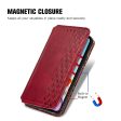 Motorola Moto G24 Power leather case with a stylish rhombus imprint - Red For Cheap