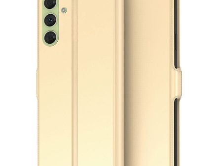 Smooth and thin premium Samsung Galaxy A16 leather case - Gold For Sale