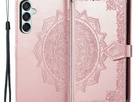 Mandala Samsung Galaxy M15 leather case - Rose Gold Hot on Sale