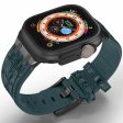 Apple Watch Series 9 8 7 41mm   6 5 4 SE (2022) SE (2023) SE 40mm   3 2 1 38mm Silicone Watch Strap Crocodile Texture - Black+Blackish Green Online Hot Sale