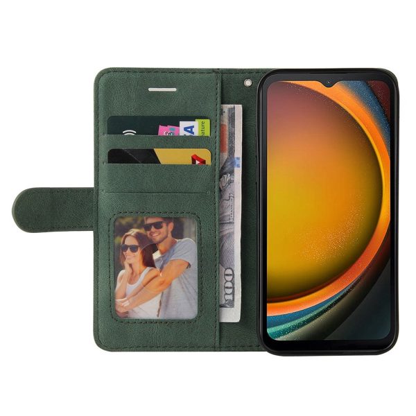 Textured Samsung Galaxy Xcover 7 leather case with strap - Green Fashion