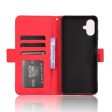 Modern-styled leather wallet case for Samsung Galaxy A06 - Red Fashion