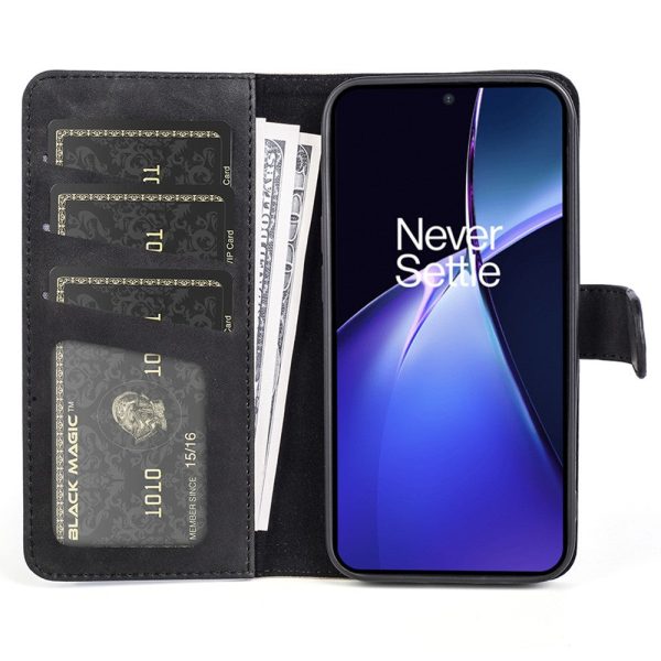 Two-color OnePlus Nord CE4 Lite   Oppo K12x leather flip case - Black Online Sale