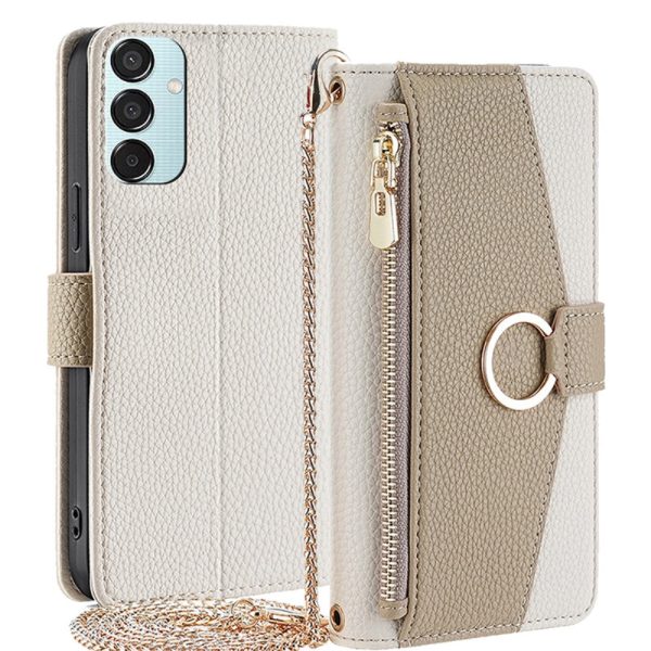 Samsung Galaxy M15 vegan leather purse-case - White For Cheap