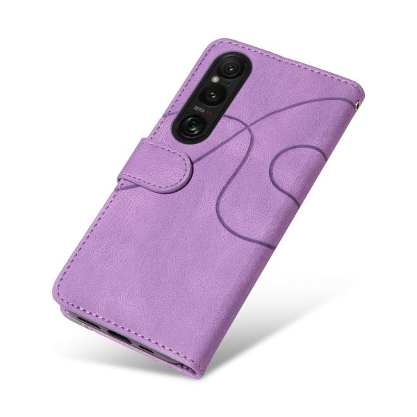 Textured Sony Xperia 1 VI leather case with strap - Light Purple Online now