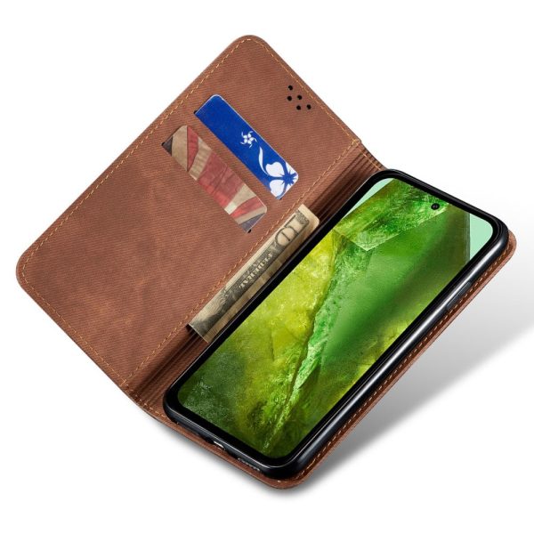 Jeans Google Pixel 9   Google Pixel 9 Pro flip case - Coffee Sale