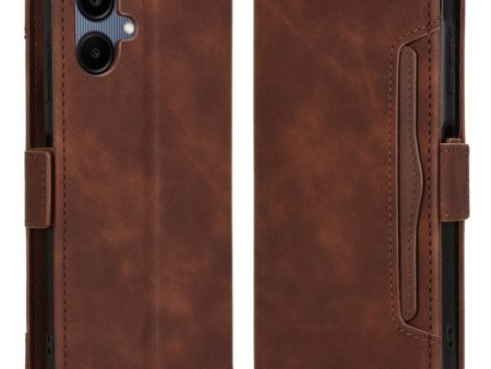 Modern-styled leather wallet case for Samsung Galaxy A06 - Brown Cheap