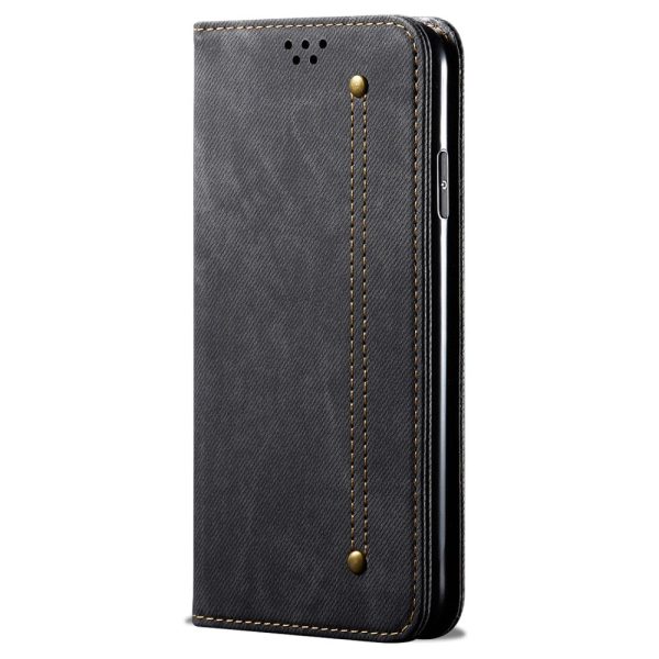 Jeans Motorola Moto G34 flip case - Black For Cheap