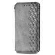 Motorola Moto G85 leather case with a stylish rhombus imprint - Grey Hot on Sale