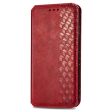 Motorola Moto G24 Power leather case with a stylish rhombus imprint - Red For Cheap