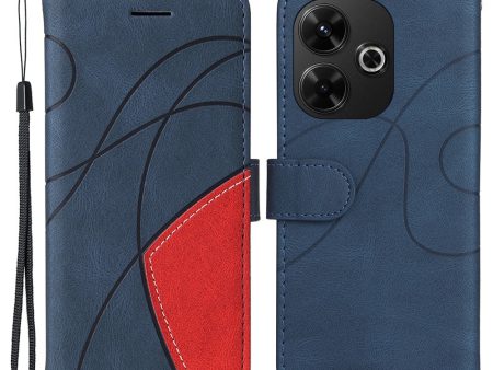 Textured Xiaomi Redmi 13 leather case with strap - Blue Online Hot Sale