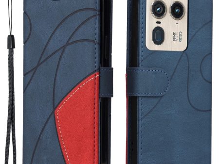 Textured Motorola Edge 50 Ultra   Motorola Moto X50 Ultra leather case with strap - Blue Supply