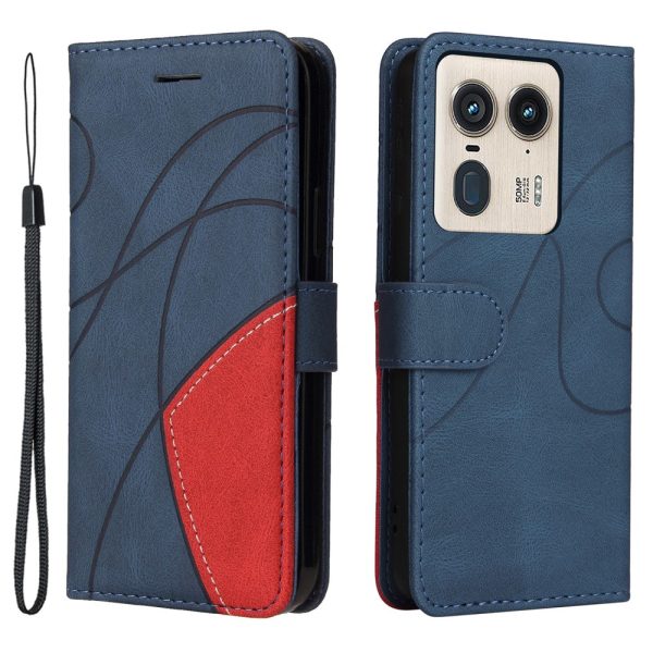 Textured Motorola Edge 50 Ultra   Motorola Moto X50 Ultra leather case with strap - Blue Supply