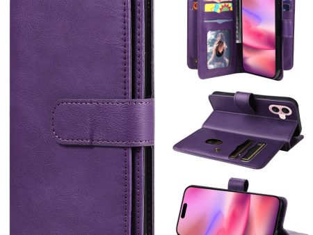 10-slot iPhone 16 wallet case - Purple Online Sale